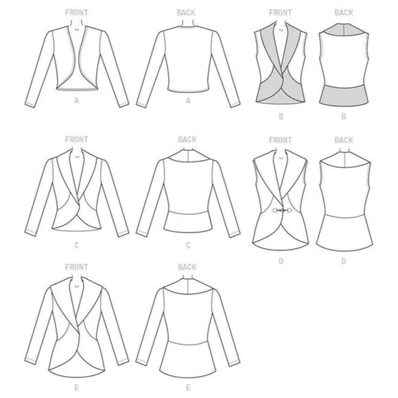 McCall's M7254 Misses L to XL Cardigan Jacket and Vest Uncut Sewing Pattern New - Picture 3 of 5